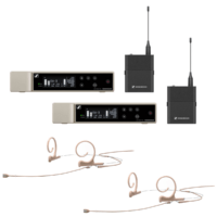 2x Draadloze headset + beltpack met ontvanger (Sennheiser - EW-D)