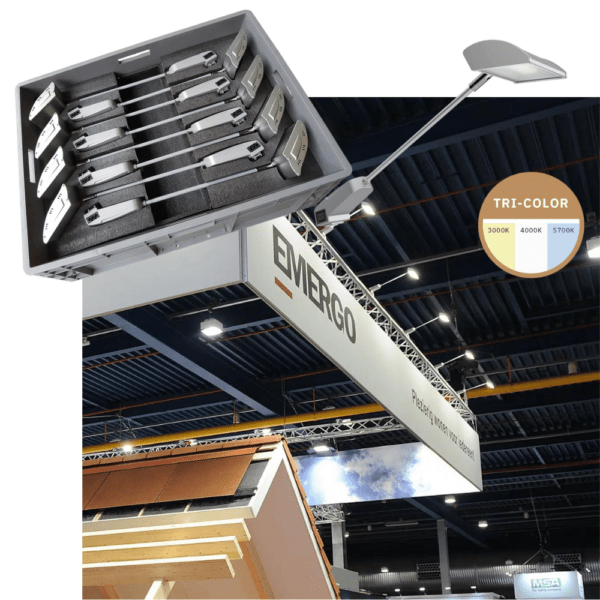 8x Pendelspot LED 50W - tricolor (3000K/4000K/5700K) - EXCLUSIEF KLEMMEN